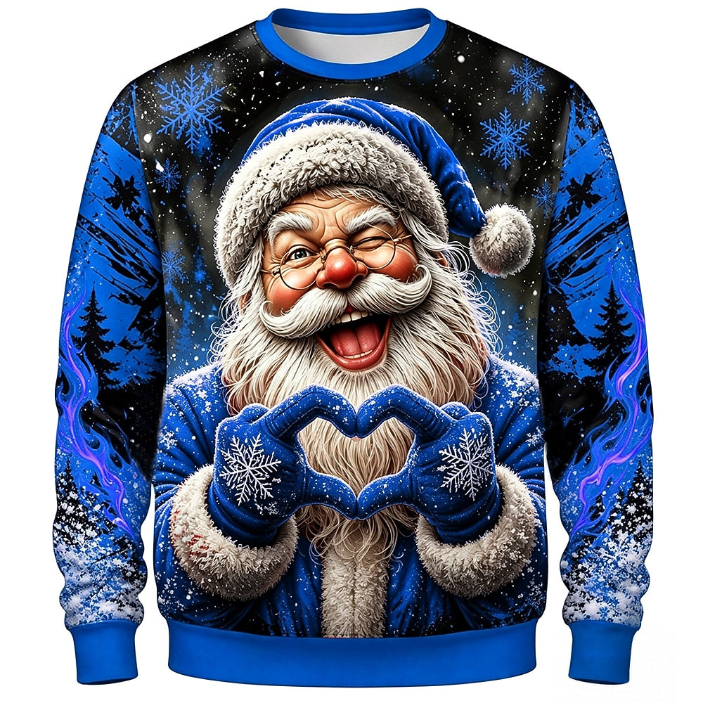 Santa Christmas Party Graphic Crewneck Sweatshirt