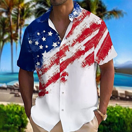 Men's American Flag Short Sleeve Shirt