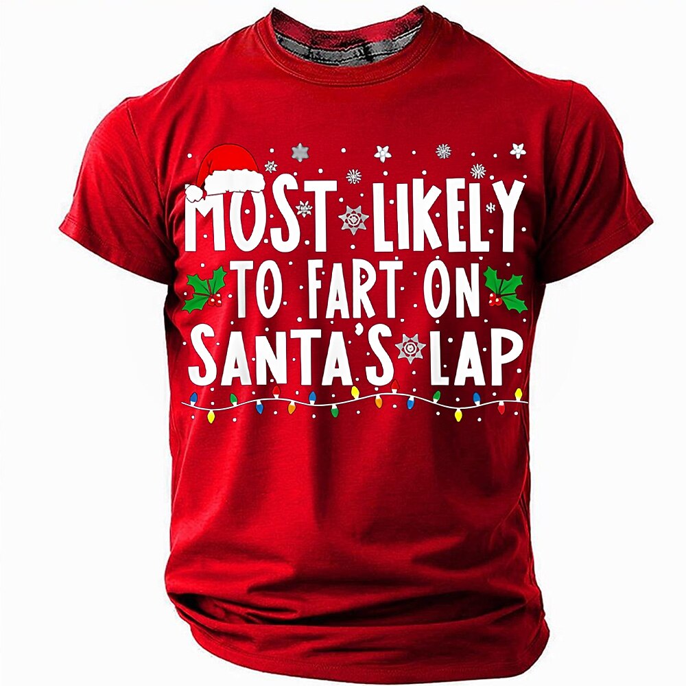 Christmas Santa Lap Fart Humor Tee