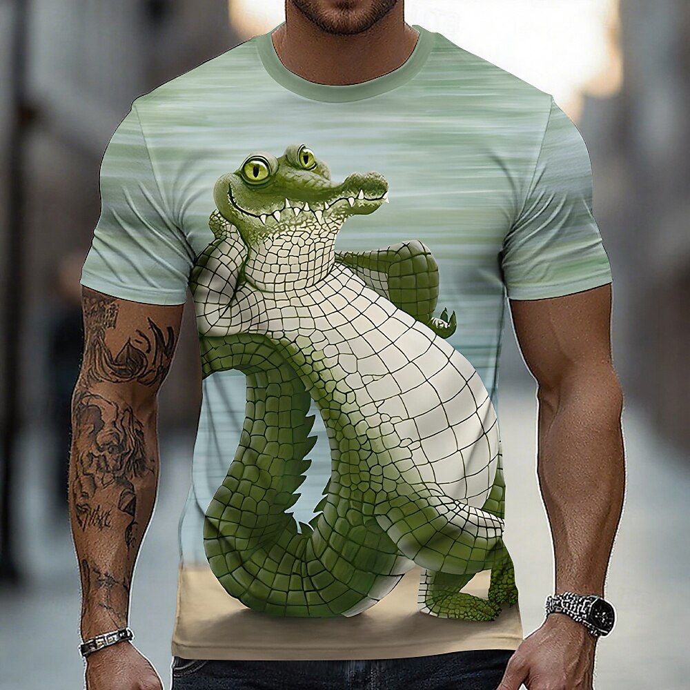 Men's Bold Crocodile Adventure Graphic Tee