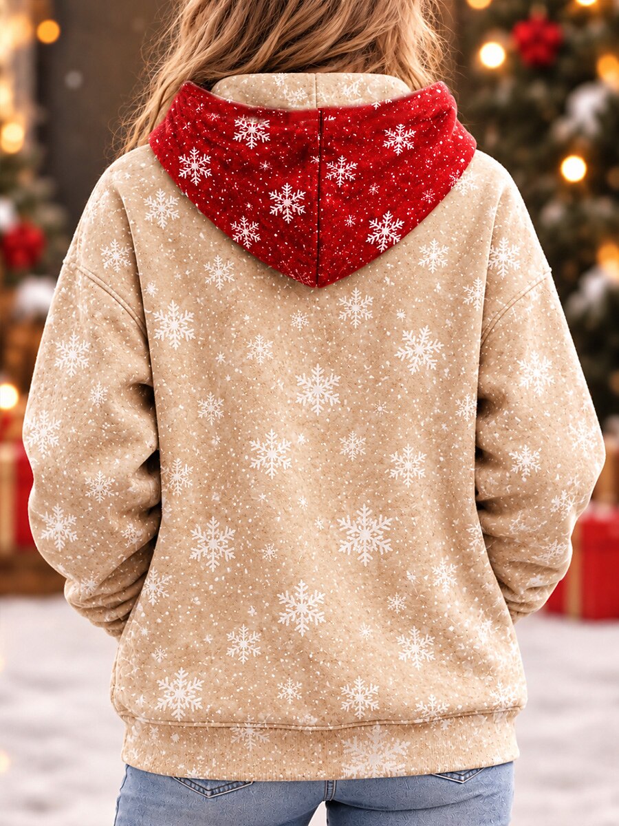 Women's Christmas Animal Pocket Hoodie
