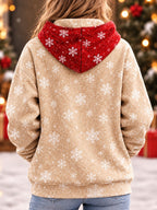 Christmas Reindeer Pocket Hooded Sweatshirt
