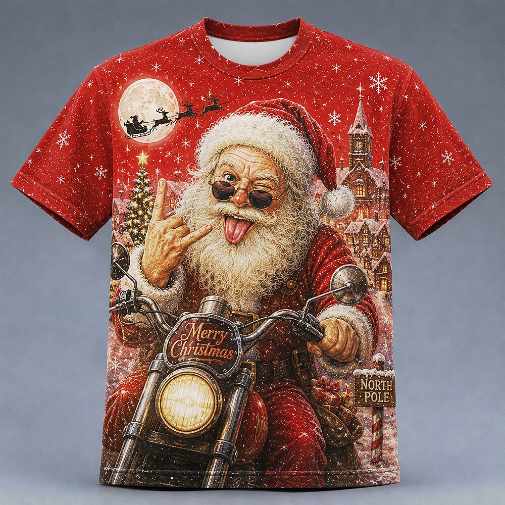 Santa Christmas Designer Party Graphic Tee