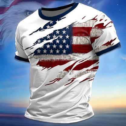 Men's Patriotic Flag Print Tee