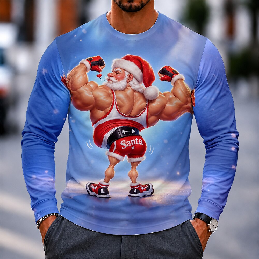 Funny Santa Claus Graphic Long Sleeve Tee