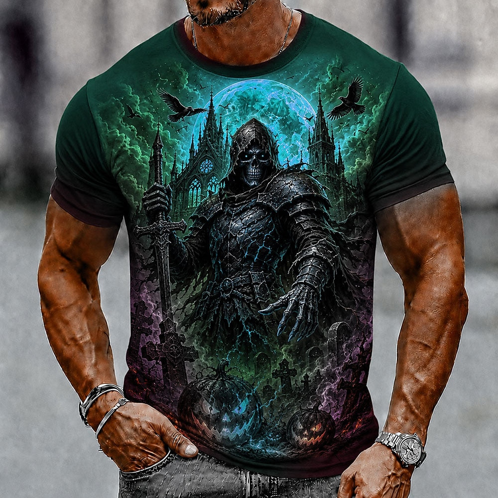 Men's Skull Illusion Horror Graphic Tee