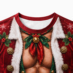 Christmas Hunk Santa Funny Graphic T-Shirt
