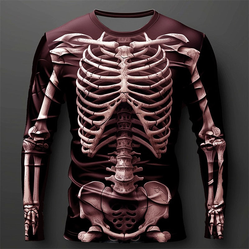 Men's Halloween Midnight Skeleton Graphic Tee
