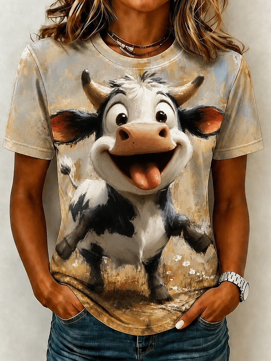 Women's Rustic Cow Graphic Tee