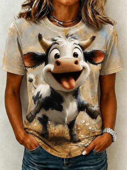 Women's Rustic Cow Graphic Tee