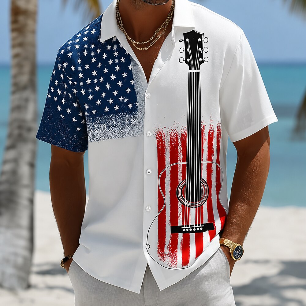 Men's American Flag Short Sleeve Shirt