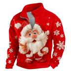 Santa Claus Christmas Stand Collar Sweatshirt