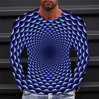 Men's Dynamic Optical Illusion Graphic Tee