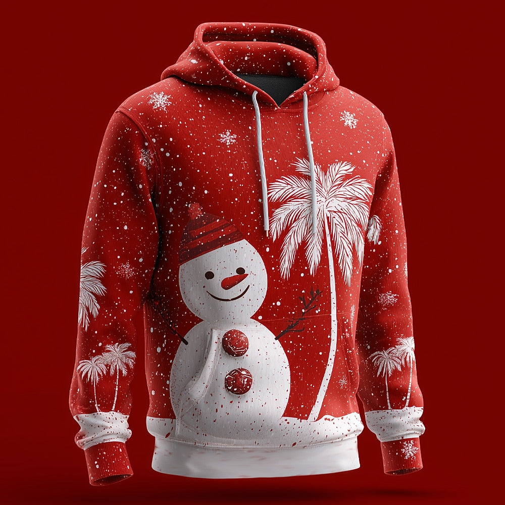 Santa Snowman Christmas Winter Hoodie