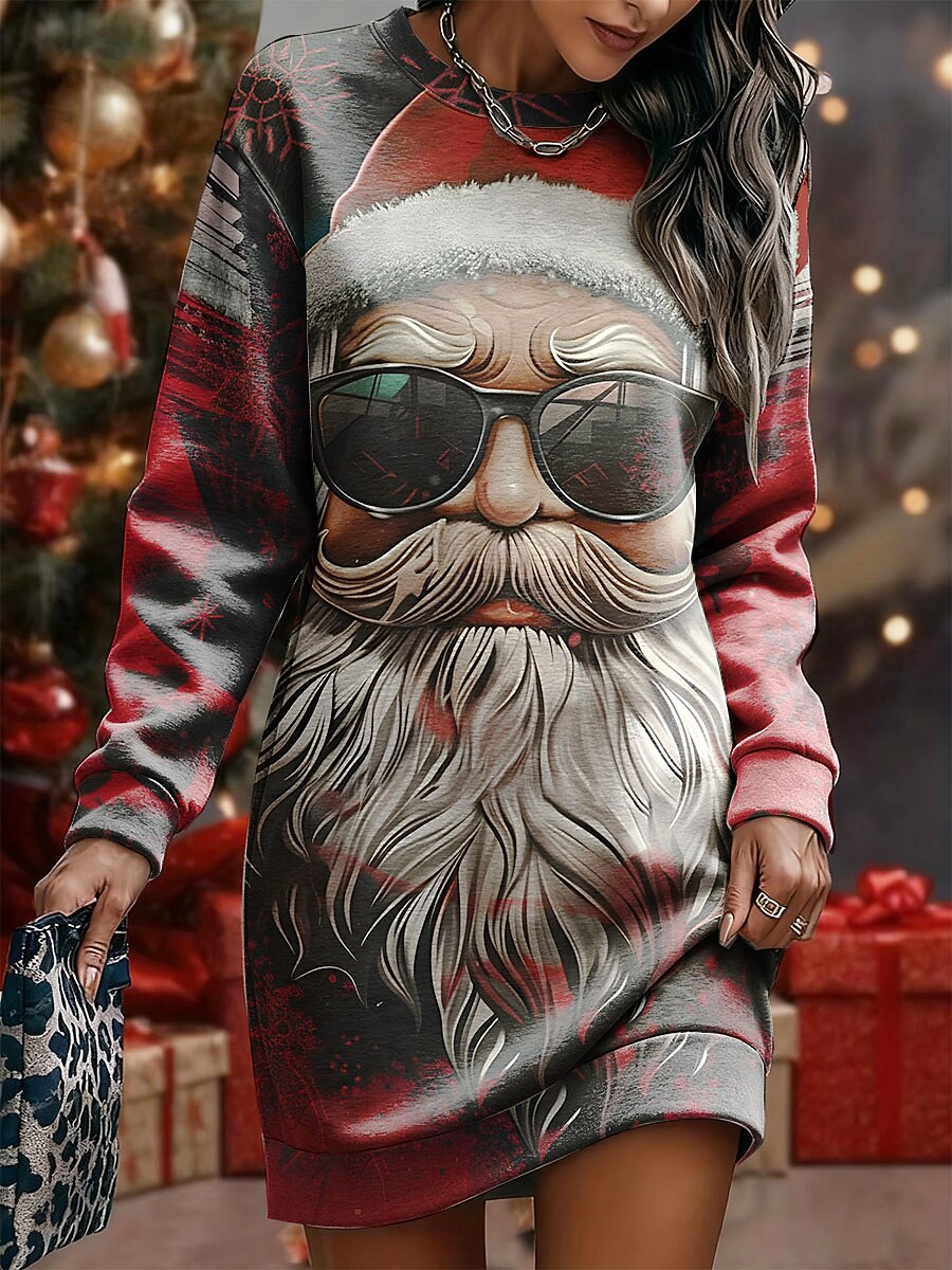 Women's Santa Graphic Festive Dress