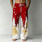 Christmas Tree Snowflake Drawstring Trousers