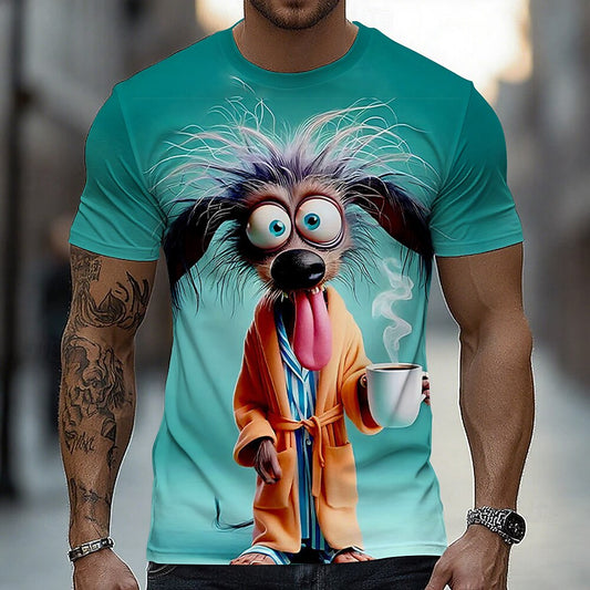 Men's Playful Dog Lover Graphic Tee