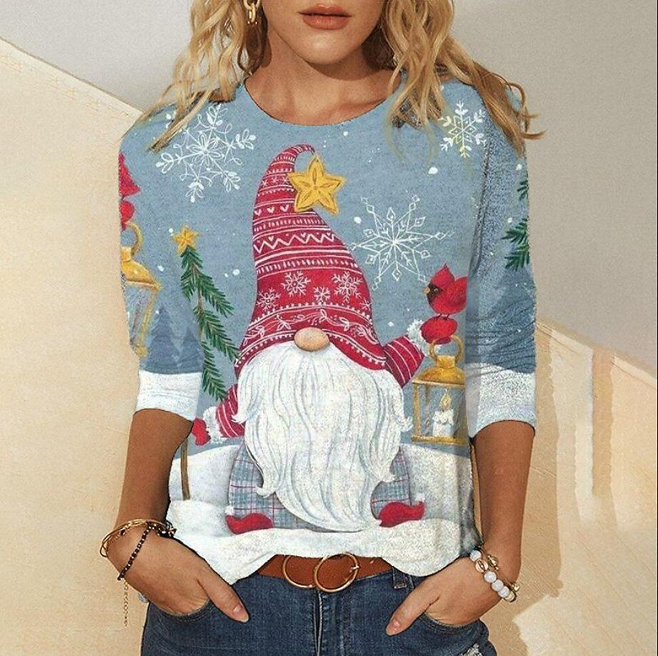 Women's Christmas Snowflake Tree Graphic Tee