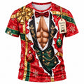 Christmas Beefcake Santa Funny Graphic T-Shirt