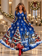 Women's Colorful Ombre Christmas Maxi Dress
