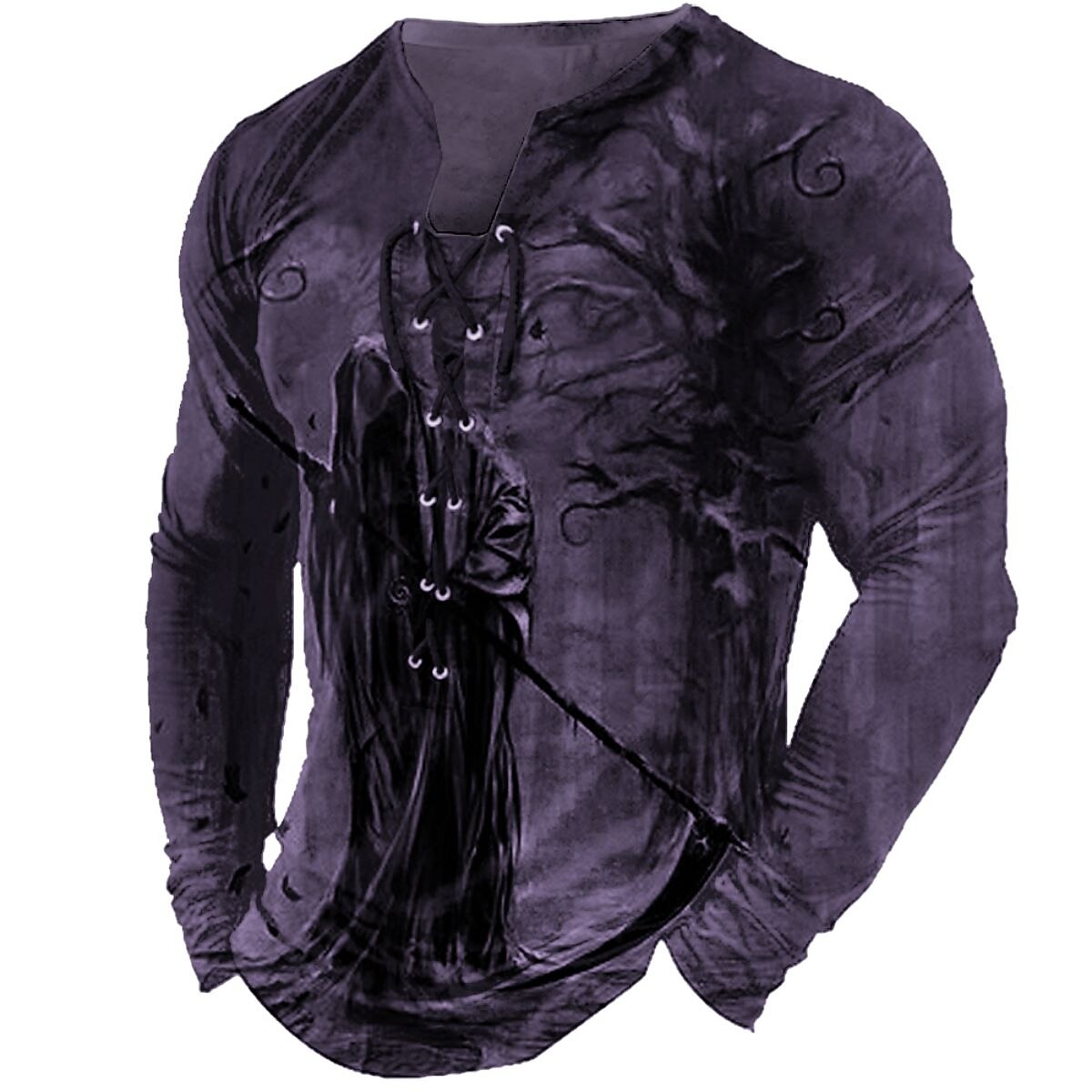 Men's Cool Skulls Halloween Henley