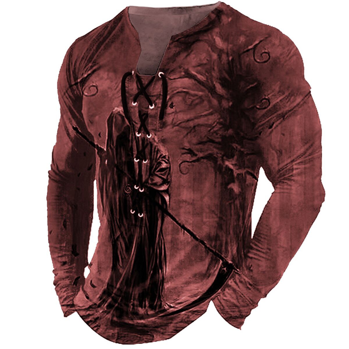 Men's Cool Skulls Halloween Henley