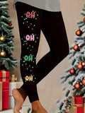 Colorful Star Print Christmas Capri Leggings