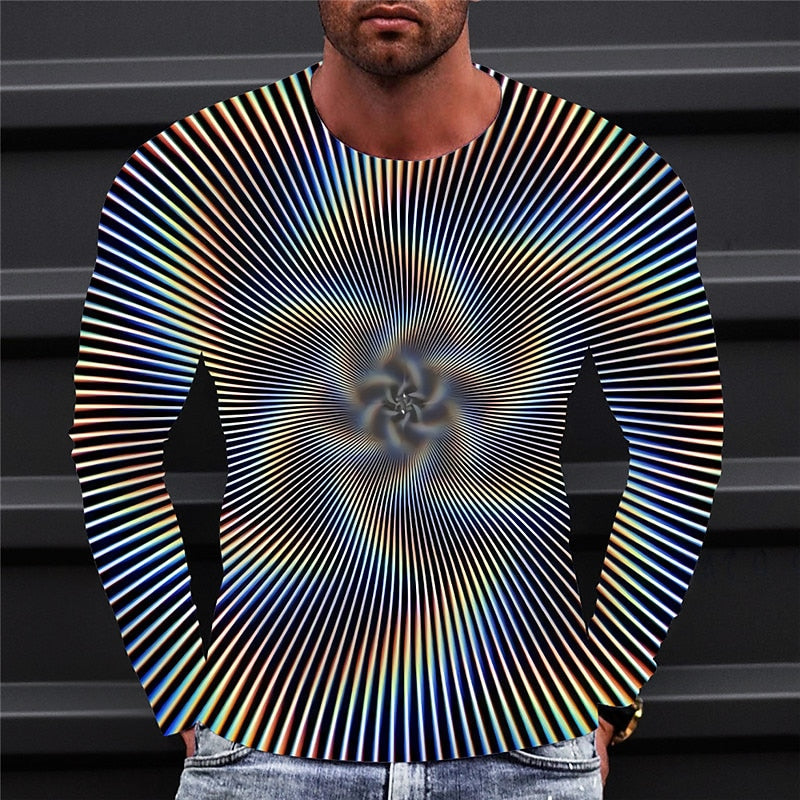 Men's Dynamic Optical Illusion Graphic Tee