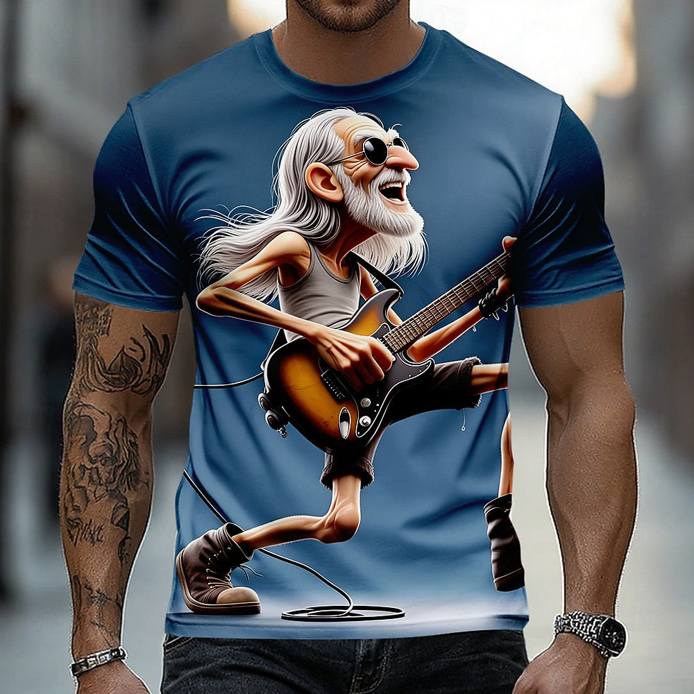 Men's Vintage Guitar Grandpa Graphic Tee