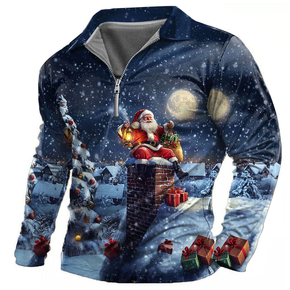 Men's Santa Claus Christmas Polo Shirt