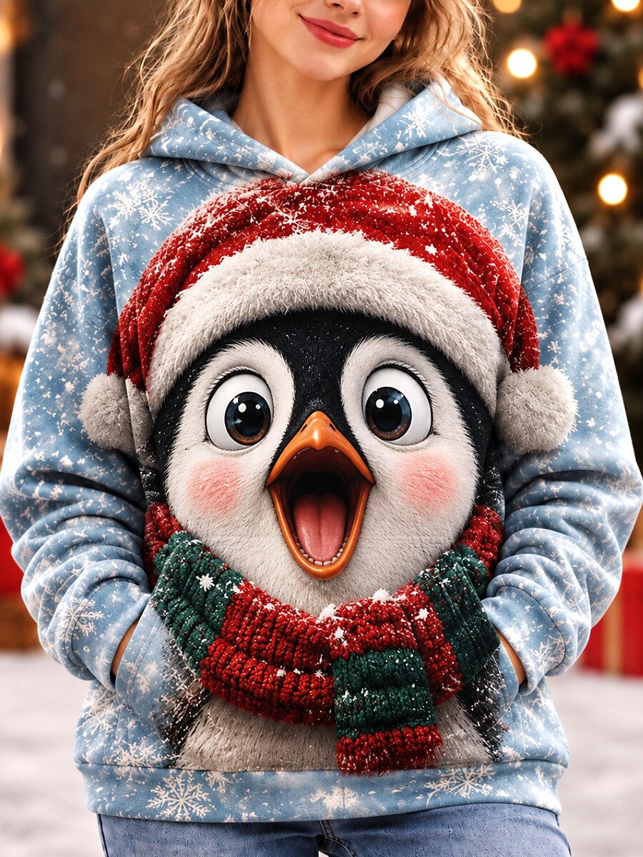 Women's Christmas Animal Casual Hoodie