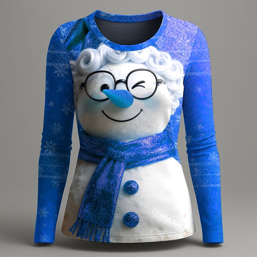 Women's Snowman Christmas Vintage Graphic Tee