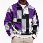 Men's Plaid Half Zip Sweatshirt