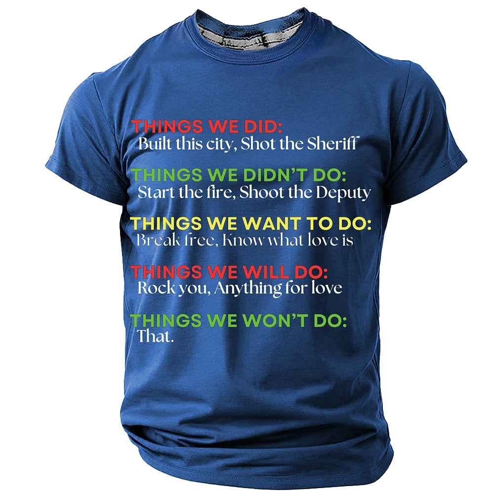 Men's Music Lyrics Humor Graphic Tee