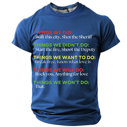Men's Music Lyrics Humor Graphic Tee