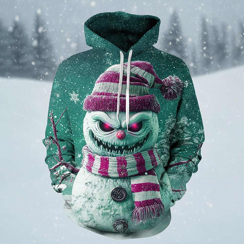 Dark Snowman Christmas Gothic Hoodie