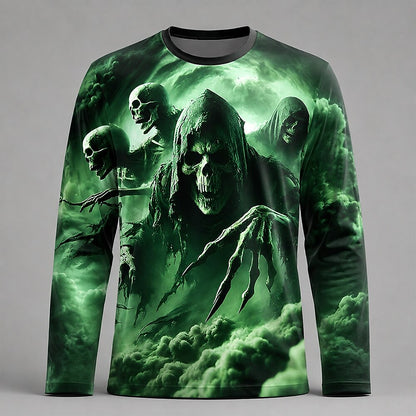 Men's Skull Skeleton Long Sleeve Tee