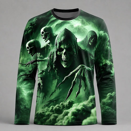 Men's Skull Skeleton Long Sleeve Tee
