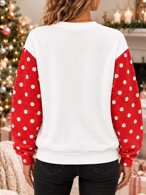 Snowflake Letter Christmas Pullover Sweatshirt