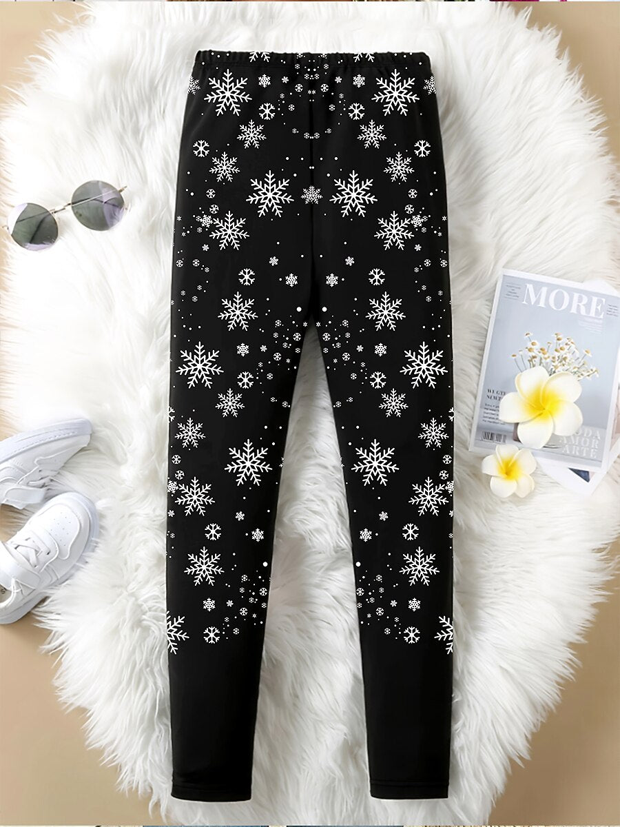 Snowman Snowflake Cozy Christmas Leggings