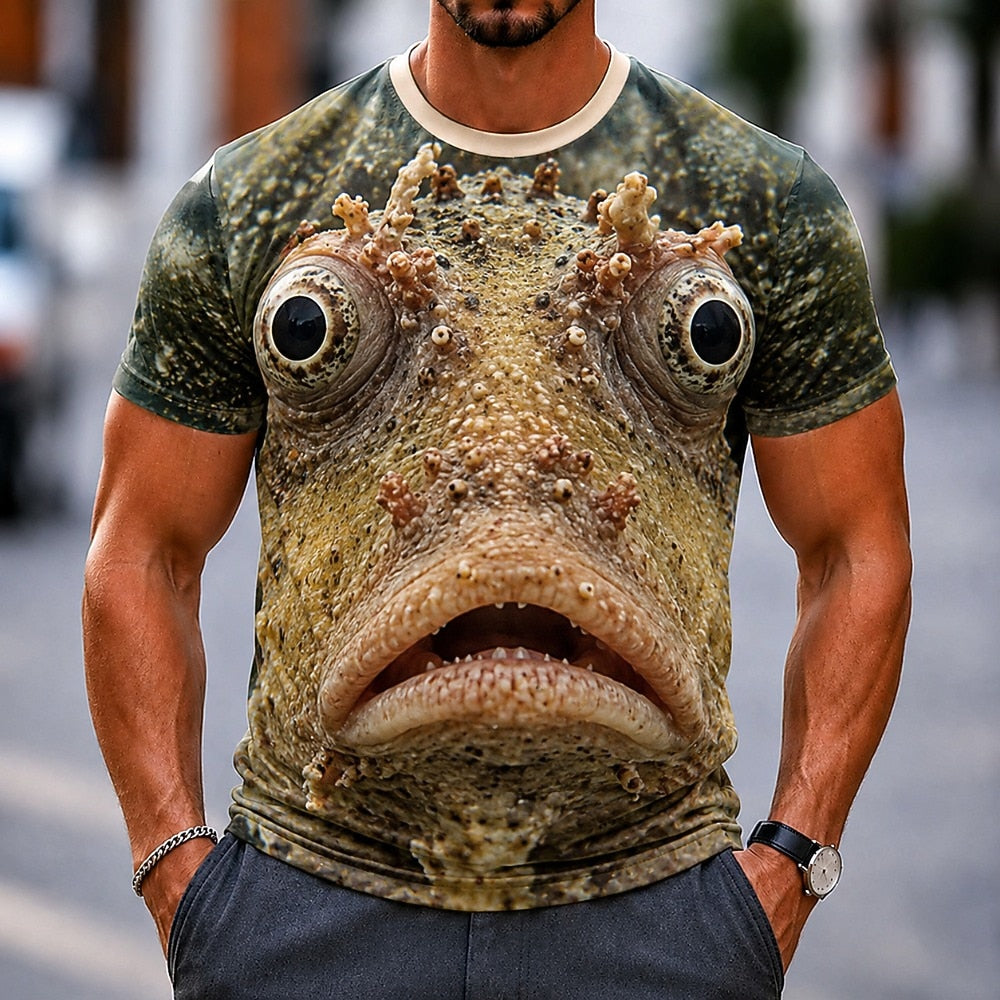 Men's Colorful Fish Adventure Graphic Tee