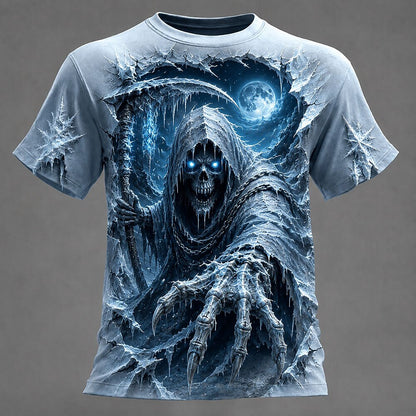 Men's Blue Grim Reaper Skull Tee