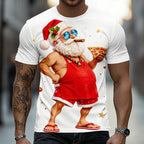 Men's Santa Christmas Artistic Graphic Tee