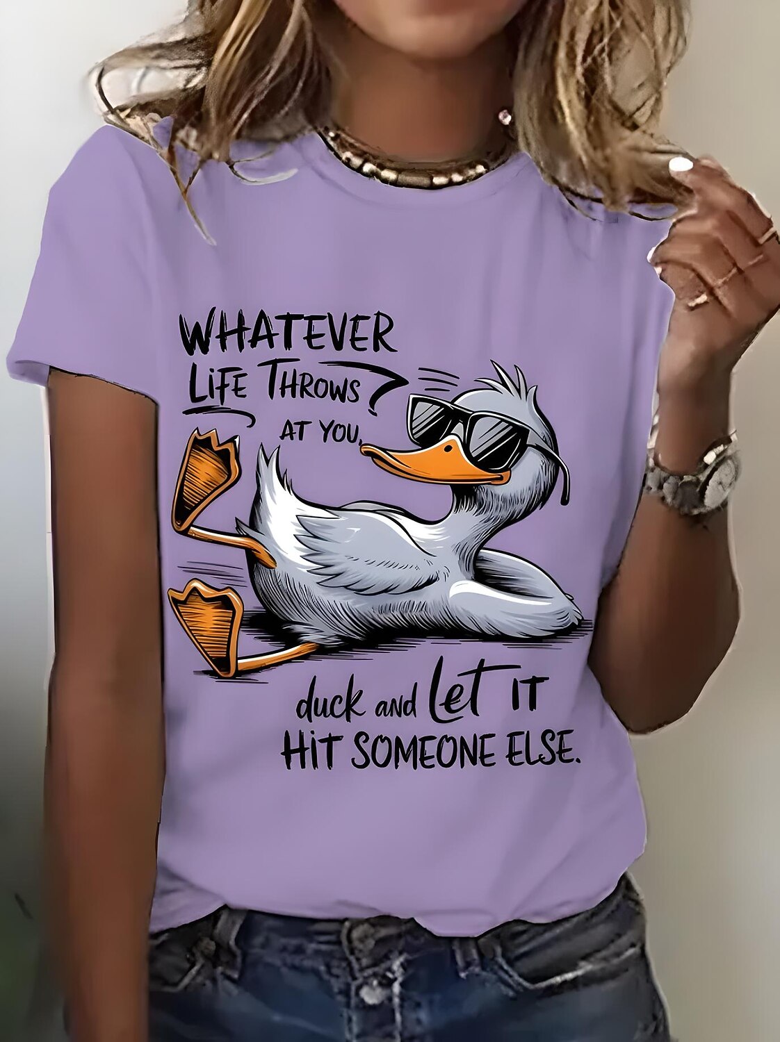 Women's Colorful Bird Graphic Tee