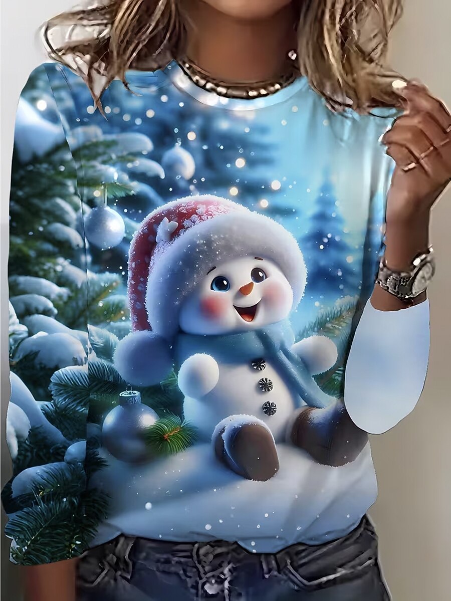 Women's Snowman Christmas Classic Longsleeve Tee