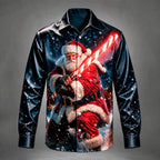 Men's Santa Claus Colorful Satin Shirt