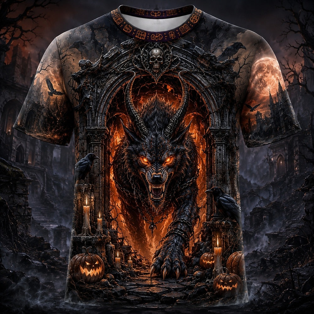 Men's Spooky Wolf Halloween Shirt
