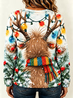 Santa Reindeer Christmas Long Sleeve Shirt