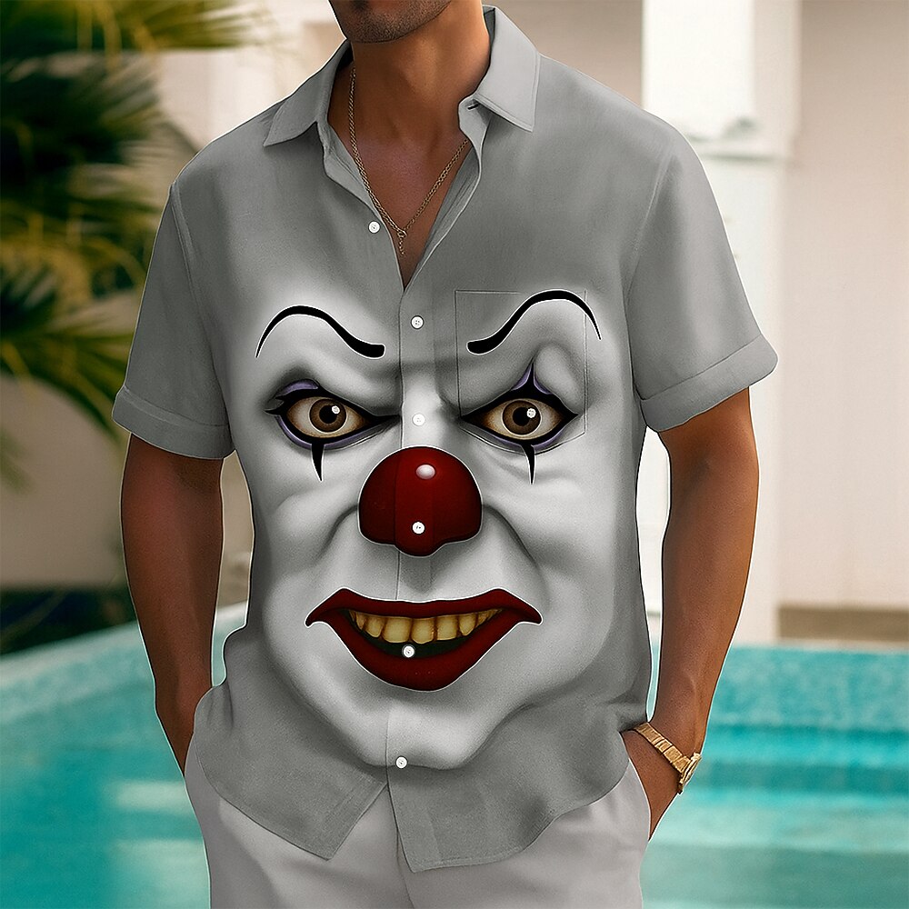 Men's Halloween Creepy Clown Shirt