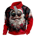 Santa Christmas Zip Collar Sweatshirt